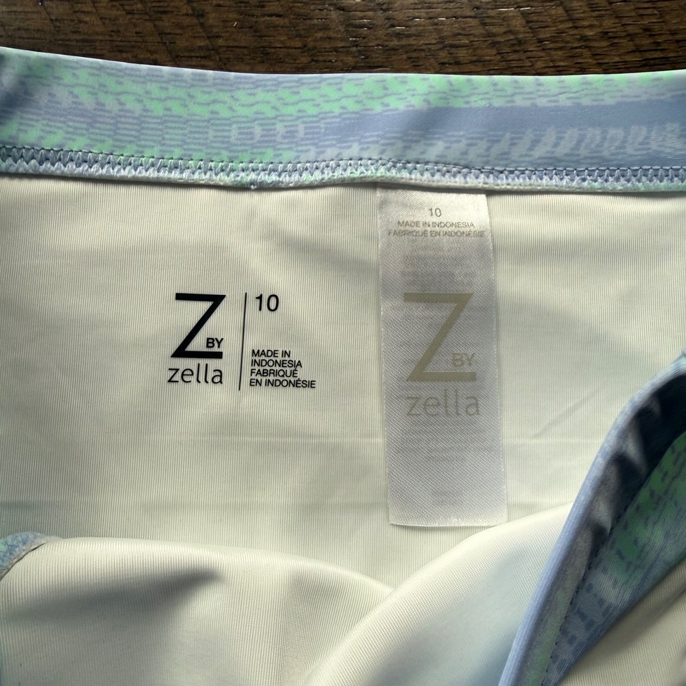 Z by Zella Girls Purple Mint Abstract Stripe Bikini‎ Swim Bottoms Size 10 - Picture 2 of 3